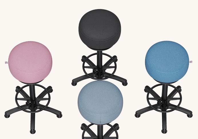 Top-down view of the Swivvy Office seat and base